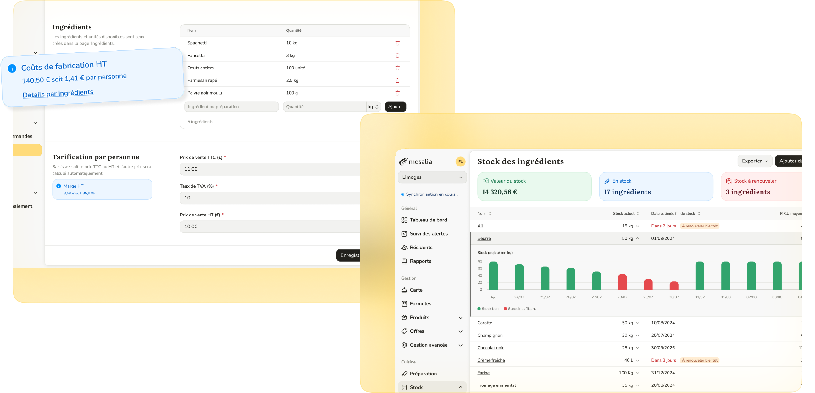 Suivi des recettes et des stocks dans le logiciel de gestion
